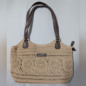Beautiful Beige Crochet Shoulder Bag